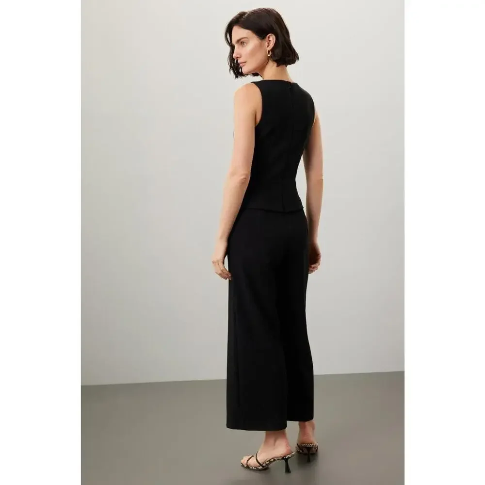 Black Halo Black Sloane Jumpsuit Size 8 with Lints and Minor Snags - Picture 2 of 9